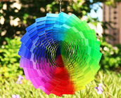 Multi girador de aço impresso UV colorido do vento do jardim 30*30cm fornecedor