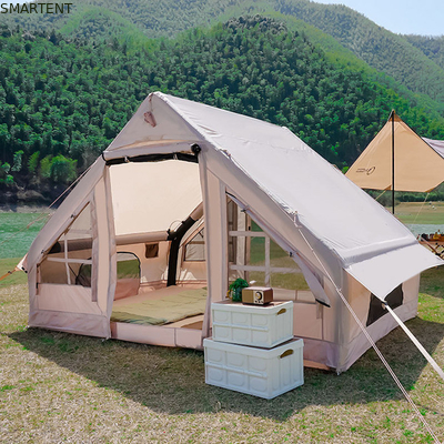 Tendas de acampamento ao ar livre Tenda inflável à prova de chuva de algodão bege espessado para acampamento em família e aventuras ao ar livre fornecedor
