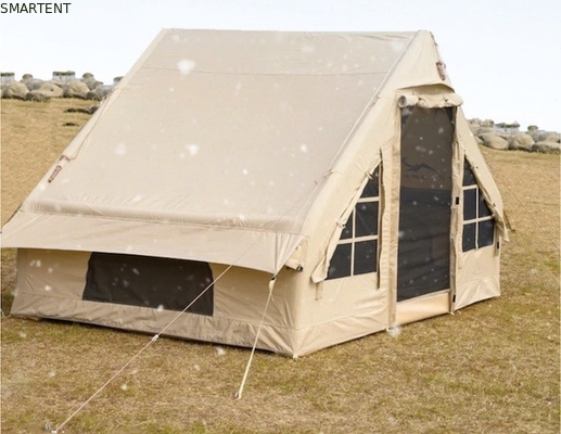 Tendas de acampamento ao ar livre Tenda inflável à prova de chuva de algodão bege espessado para acampamento em família e aventuras ao ar livre fornecedor
