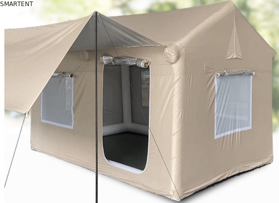 Tendas de acampamento ao ar livre 410*270*200CM impermeável Beige algodão tenda inflável para 3-4 pessoas estilo cabana florestal leve e durável para aventuras ao ar livre fornecedor