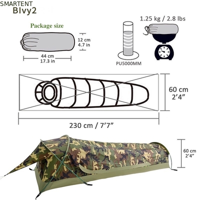 230*60*35CM Tendas de acampamento ao ar livre Tenda de túnel de camuflagem portátil para 1-2 pessoas Impermeável e fácil de transportar fornecedor