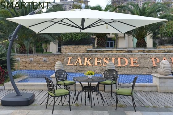 Comprar Do guarda-chuva quadrado resistente do pátio do vento parasol branco 350cm x 350cm do jardim Fabricação em linha
