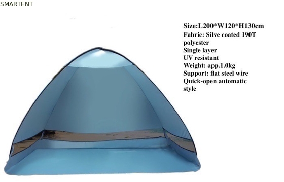 Tenda de acampamento automática pop-up ao ar livre 200 x 120 x 130 cm 190T Telhado de praia de poliéster fornecedor