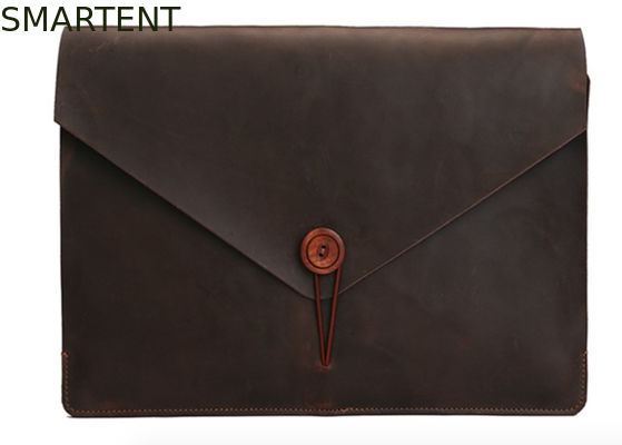 Comprar Os documentos genuínos da luva do portátil do estilo do envelope de Brown do tamanho A4 cobrem a luva do envelope do portátil Fabricação em linha