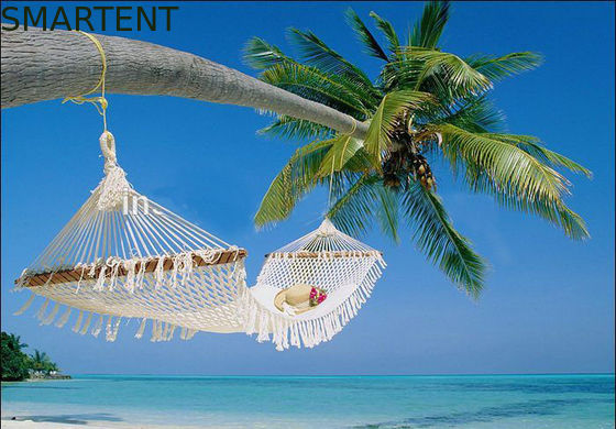 Comprar A rede do curso do lazer do verão ajustou o nylon branco Mesh Portable Tree Hammock Fabricação em linha
