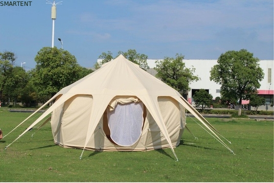 Impermeável 3000MM revestido 285G Cor bege Algodão Outdoor Lotus Camping Tents 5*5*3M fornecedor