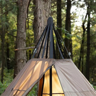 70D Ripstop Poliéster Tenda de acampamento ao ar livre à prova de vento abrigo de camada dupla com fogão fornecedor