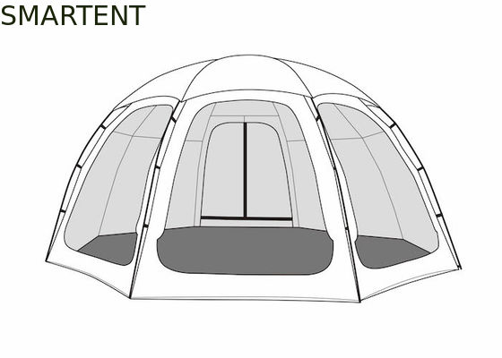 Comprar Tenda de acampamento ao ar livre de policotão impermeável octogonal com poste de estrutura de alumínio 4*4*2.4M Fabricação em linha