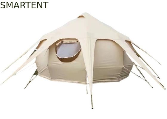 Comprar Impermeável 3000MM revestido 285G Cor bege Algodão Outdoor Lotus Camping Tents 5*5*3M Fabricação em linha