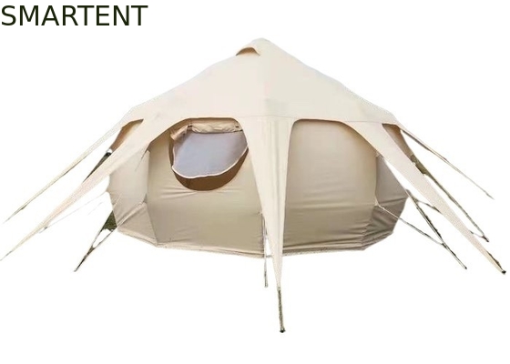 Impermeável 3000MM revestido 285G Cor bege Algodão Outdoor Lotus Camping Tents 5*5*3M fornecedor