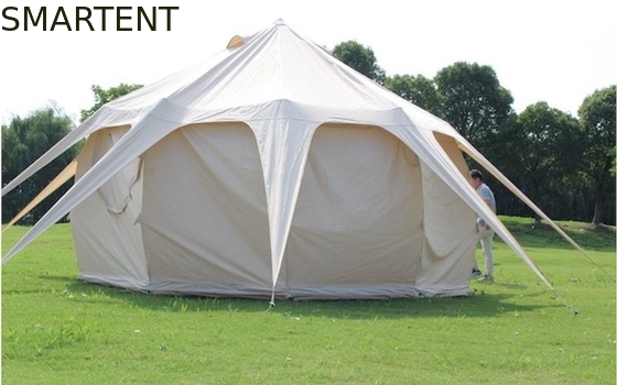 Impermeável 3000MM revestido 285G Cor bege Algodão Outdoor Lotus Camping Tents 5*5*3M fornecedor