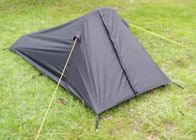 PU revestido 190T poliéster de camada dupla Tendas de acampamento ao ar livre para 1 pessoa Impermeável preto fornecedor