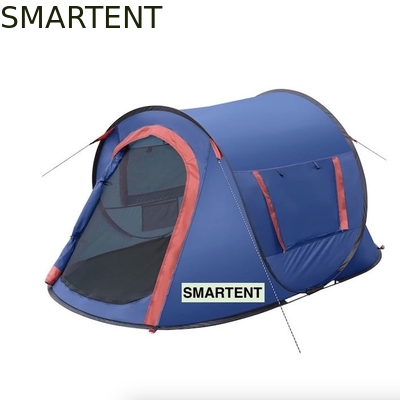 7.2FT*4.5FT*40Inch Fácil Configuração 2 Pessoas Azul Poliéster Impermeável Pop Up Camping Tent Com Janela de malha ventilada fornecedor