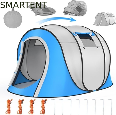 102*75*39 polegadas Single Layer Silver Backing Polyester 210T Waterproof Pop Up Camping Tent para 2-4Person com janelas de malha fornecedor