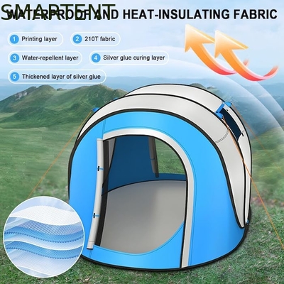 102*75*39 polegadas Single Layer Silver Backing Polyester 210T Waterproof Pop Up Camping Tent para 2-4Person com janelas de malha fornecedor