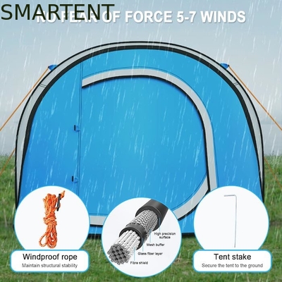 102*75*39 polegadas Single Layer Silver Backing Polyester 210T Waterproof Pop Up Camping Tent para 2-4Person com janelas de malha fornecedor