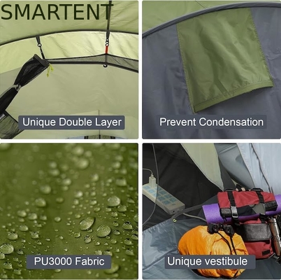 Tenda de acampamento de 4 a 6 pessoas com portas duplas e janelas de malha de ventilação fornecedor