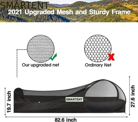 82.6*27.6*19.7 polegadas Negro Fácil Pop Up Camping Tents com piso à prova d'água Fibra de vidro Pole Carry Bag para 1 pessoa fornecedor