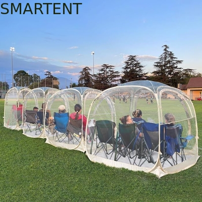 160*160*160CM Tenda de acampamento transparente ao ar livre com estrutura de aço resistente Proteção UV Poliéster fornecedor