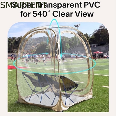 50*50*62'inch exterior PVC transparente impermeável de fibra de vidro estrutura única de camada Pop Up tenda esportiva com proteção UV fornecedor