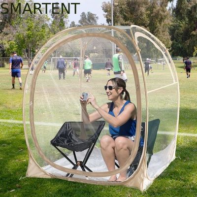 Comprar 50*50*62'inch exterior PVC transparente impermeável de fibra de vidro estrutura única de camada Pop Up tenda esportiva com proteção UV Fabricação em linha