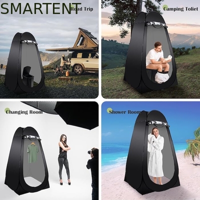 47.2*47.2*74.8 polegadas de prata preta revestida de poliéster Pop Up tenda de privacidade com proteção UV para eventos de camping praia fornecedor