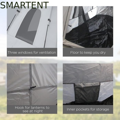 118*118*78.75 Inch 2-3 Person Waterproof Automatic Pop Up Camping Tent com postes de fibra de vidro e janelas de malha fornecedor