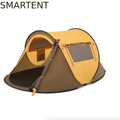 96*59*41 polegadas de poliéster amarelo 4 Temporada Pop Up Camping Tent com janelas de malha e design à prova d'água para 2 pessoas fornecedor