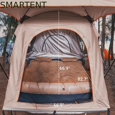 82.7*66.9*66.9 Inch Khaki 210D prata revestida poliéster pickup carrinha tenda com janelas ventiladas para acampar ao ar livre fornecedor