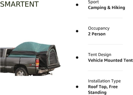 2-Person Outdoor Quick Setup Dual Color Waterproof Polyester Pickup Truck Camping Tent com postes de fibra de vidro fornecedor