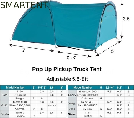 2.44*1.52*1.07M Quatro Temporadas Automática Verde Impermeável PU2000MM Revestida de Poliéster 2 Pessoas Pop Up Pickup Camping Tent fornecedor