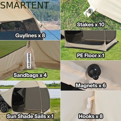 2.13*2.13*2.18M Cor bege Proteção UV Impermeável Revestido de Poliéster Pop Up Veículo Utilitário Esportivo Tenda de acampamento fornecedor