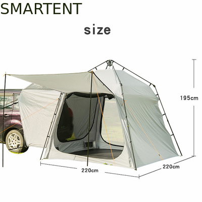 220*220*195CM Fibra de vidro 4 Pessoas Cinza PU2000MM Poliéster 210D SUV Camping Tent Impermeável Com Proteção UV Fácil de Configuração fornecedor