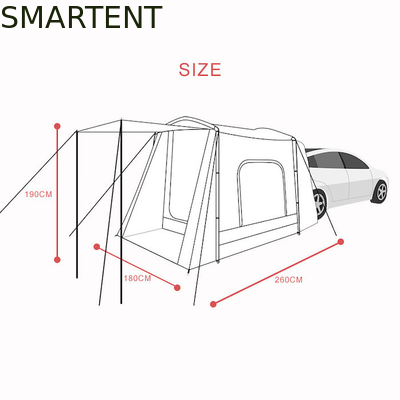 Outdoor 260*180*190CM Cinza Cor Impermeável PU2000MM Revestido de Poliéster 210D Fácil de Configuração Off Road Veículo abrigo de acampamento fornecedor