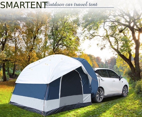 250*250*200CM PU2000MM revestido de poliéster 210D 2 portas SUV tenda de acampamento com postes de fibra de vidro e janelas de malha fornecedor