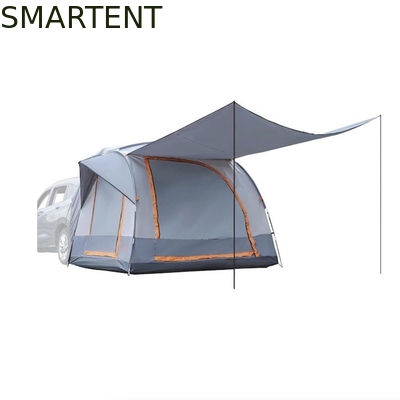 Tenda de acampamento SUV 210D revestida de poliéster cinza para 6 pessoas com janelas de malha e proteção UV fornecedor