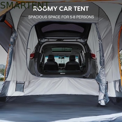 Tenda de acampamento SUV 210D revestida de poliéster cinza para 6 pessoas com janelas de malha e proteção UV fornecedor