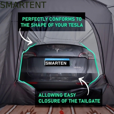 Tenda de acampamento de poliéster revestida de fibra de vidro para Tesla 3 Temporada Modelo cinza à prova d'água Instalação rápida em 10 minutos fornecedor