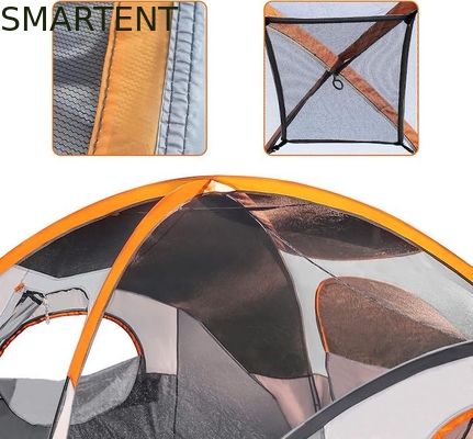 4.57*2.74*1.78M 8-Person Outdoor Double Layer Grey Waterproof Coated Polyester Camping Tent para atividades de 3 estações fornecedor