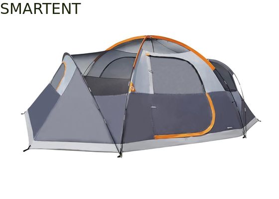 Comprar 4.57*2.74*1.78M 8-Person Outdoor Double Layer Grey Waterproof Coated Polyester Camping Tent para atividades de 3 estações Fabricação em linha
