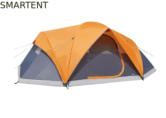 4.57*2.74*1.78M 8-Person Outdoor Double Layer Grey Waterproof Coated Polyester Camping Tent para atividades de 3 estações fornecedor