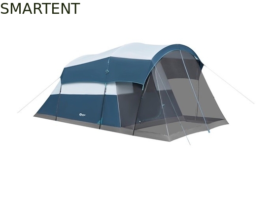 6.1*2.44*1.93M Área exterior de dupla cor azul-cinza impermeável revestido de poliéster grande tenda de acampamento familiar adequado para 6-8 pessoas fornecedor