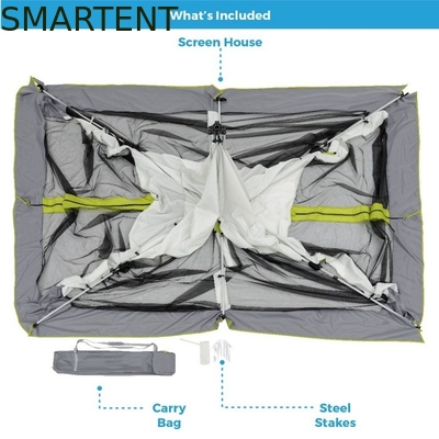 350*300*210CM Grey Waterproof Branding Custom Pop Up Camping Tents With DAP Termo de entrega e Ventilação Janela de malha fornecedor