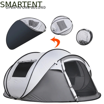 280*200*130CM Cinza PU2000MM Impermeável revestido 190T Poliéster 4-Season Pop Up Tent Boat With Mesh Windows Para acampamento fornecedor