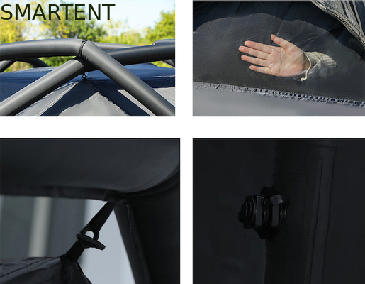300*270*170 cm Preto Impermeável 210T Deluxe inflável Double Layer Queen Tent Com piscina inflável E Proteção UV fornecedor