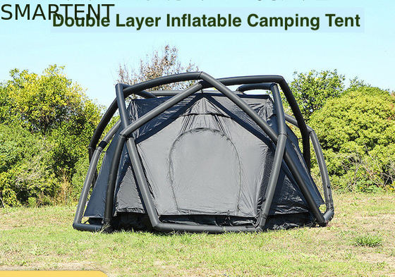 300*270*170 cm Preto Impermeável 210T Deluxe inflável Double Layer Queen Tent Com piscina inflável E Proteção UV fornecedor