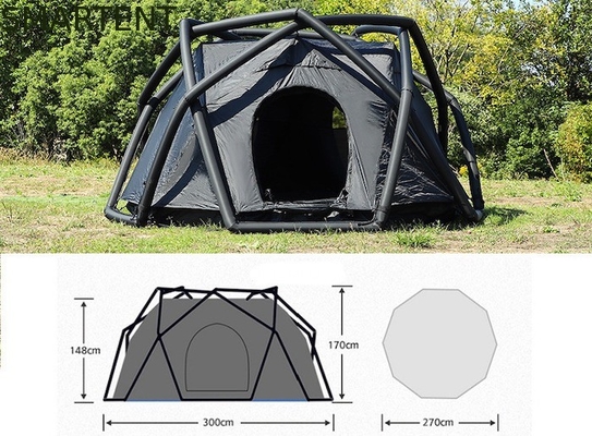 300*270*170 cm Preto Impermeável 210T Deluxe inflável Double Layer Queen Tent Com piscina inflável E Proteção UV fornecedor