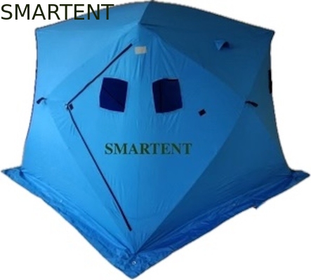 147X147X165CM Negro Tenda de trabalho ao ar livre Fibra de vidro impermeável revestido de poliéster 150D Um homem Flip Over Ice Shelter fornecedor