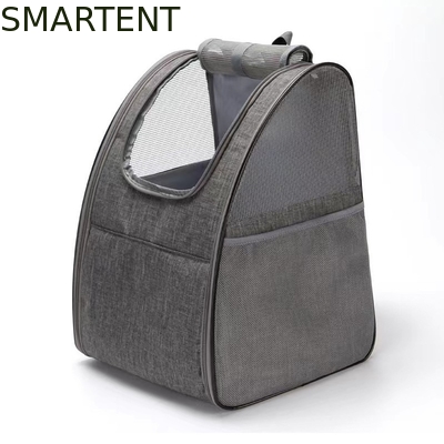 Mochila dobrável para animais de estimação cinza 34*28*42CM, tecido macio, mochila para gatinhos bonitos, estilo fofo/divertido/brincalhão para perfeito fornecedor