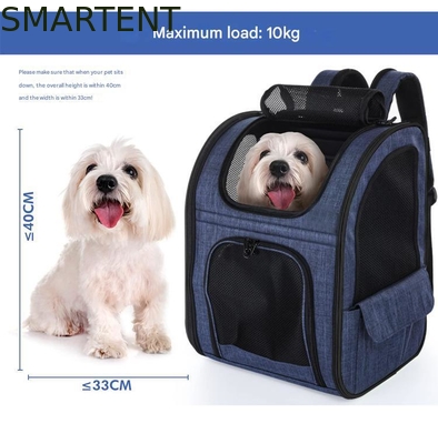 Outdoor 33.5*27*42cm Azul Cationic Oxford Expandable Pet Travel Backpack Soft Fabric Lovely Pet Necessities para seus companheiros satisfeitos fornecedor